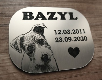 Надгробие для собаки и кошки с ГРАВИРОВКОЙ фотографии.