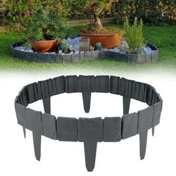 САДОВЫЙ ПАЛИСАД садовый бордюр для газона 250 см x 12,5 см СЕРЫЙ КАМЕНЬ