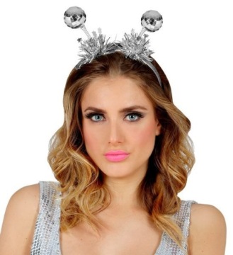 НОВОГОДНЯЯ ДИСКОТЕЧЕСКАЯ ПОВЯЗКА НЛО СЕРЕБРЯНАЯ НА ГОЛОВУ