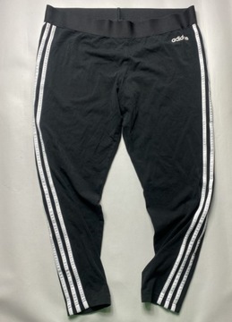 ADIDAS Essentials 3 Stripes CZARNE DRESY LEGINSY BIEGANIE SIŁOWNIA /XL