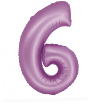 Balon foliowy cyfra 6 Fioletowa matowa Urodziny