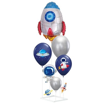 Balony Kosmos 6szt zestaw ze stojakiem DIY