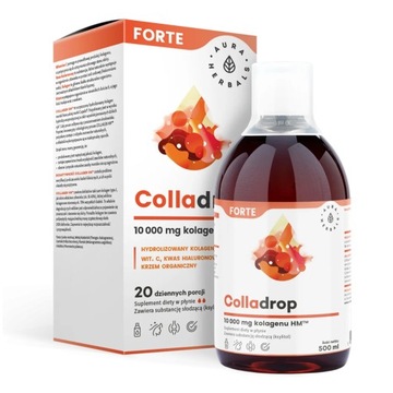 COLLADROP FORTE KOLAGEN MORSKI PŁYN 500ML AURA HERBALS 10000MG