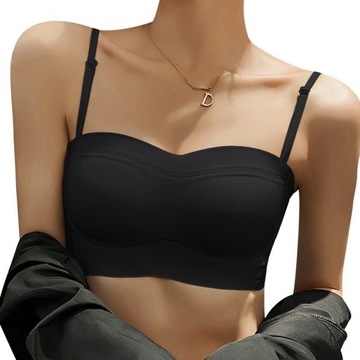 Seamless Women Tube Top Push Up Bandeau Bra Strapl