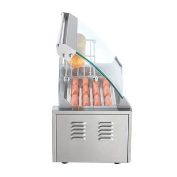 Electric 12 Hot Dog 5 Roller Grill Coker Machine Backsplash & Shelf 1000 Вт