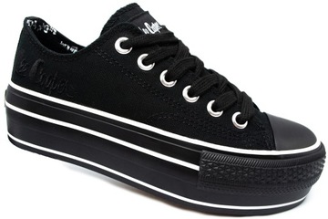 Buty Trampki damskie Lee Cooper na platformie czarne tenisówki sportowe 38