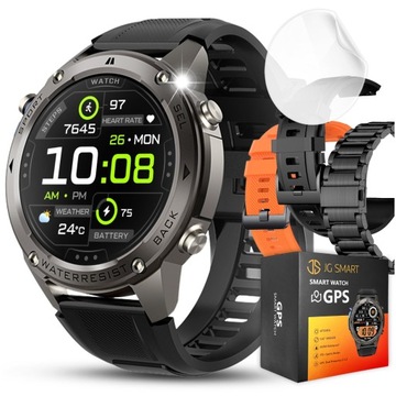 ZEGAREK SMARTWATCH MĘSKI WODOODPORNY ROZMOWY MENU PL SPORT GPS SMART WATCH