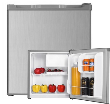 MAŁA LODÓWKA BIUROWA HOTELOWA MINIBAR CHŁODZIARKA NA DZIAŁKĘ 50cm inox