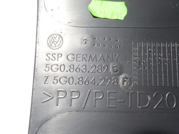 ЗАДНИЕ ДЕФФЕКТЫ ИЗ ПОДЛОКОТНИКА VW GOLF VII 7 5G0 12-20 5G0864298F