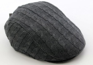 Kaszkiet męski Linea Uomo Czapka M/L 57/58cm beret Szary Ciepły