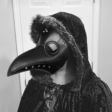 ЛАТЕКСНАЯ МАСКА ДОКТОР ЧУМА ЧЕРНАЯ ПУБЛИЧНЫЙ ХЭЛЛОУИН