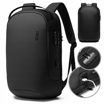 Antykradzieżowy PLECAK miejski BANGE na LAPTOPA 15,6 USB Modny