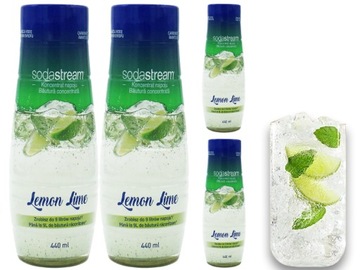 4x SYROP KONCENTRAT LEMON LIME DO SATURATORA SODASTREAM 9L NAPOJU z 440ml