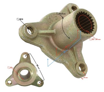 СТУПИЦА КОЛЕСА 7 ЗАДНЯЯ ЗАДНЯЯ ATV QUAD BASHAN BARTON