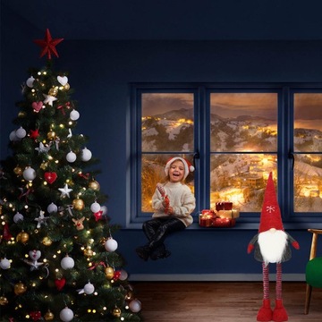 РОЖДЕСТВЕНСКИЙ гном эльф ДЕД МОРОЗ НА РОЖДЕСТВЕНСКИЙ ТЕЛЕСКОПИЧЕСКИЙ СТОЯЩИЙ 50 - 90 СМ