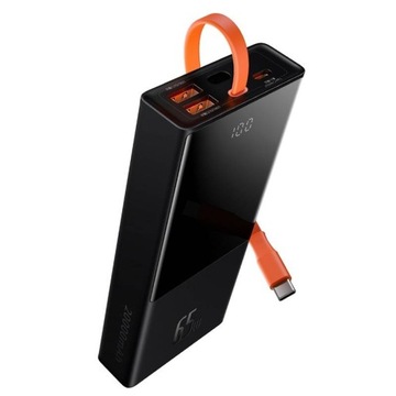 ЗАРЯДНОЕ УСТРОЙСТВО BASEUS LARGE POWERBANK ELF, 20000 мАч, PD, USB-C, КАБЕЛЬ USB-C, 65 Вт, светодиодный