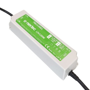 Zasilacz LED 12V 150W 12.5A IP67 ODPORNY wodoodporny do taśm LED NEXTEC