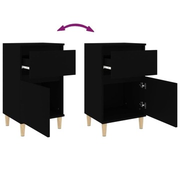 vidaXL Тумбочка прикроватная черная 40x35x70 см