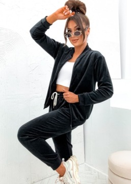 Велюровый спортивный костюм ELEGANT SET СВИТШОТ-БОМБЕР С НАШИВКОЙ ЦВЕТА