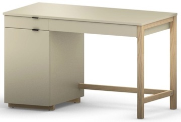 BEŻ Biurko z Szufladami i Kontenerem 100 cm DREWNO