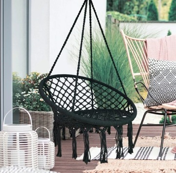 HUŚTAWKA BOCIANIE GNIAZDO BOHO OGRODOWA FOTEL WISZĄCY KRZESŁO Z PODUSZKĄ
