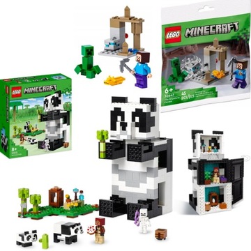 ZESTAW LEGO MINECRAFT 21245 REZERWAT PANDY + GRATIS LEGO 30647 JASKINA