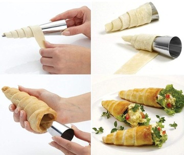 FOREMKI STOŻKI DO PIECZENIA RUREK 11CM DUŻE 10SZT