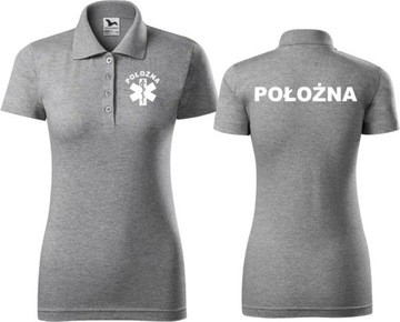 Damska Medyczna Koszulka Polo Położna Bawełna M