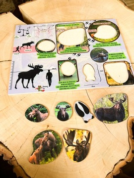 Деревянный пазл про лося, лесной пазл, набор