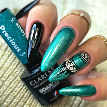 5+2 CLARESA Гибридные лаки для ногтей верхняя база GLITTER