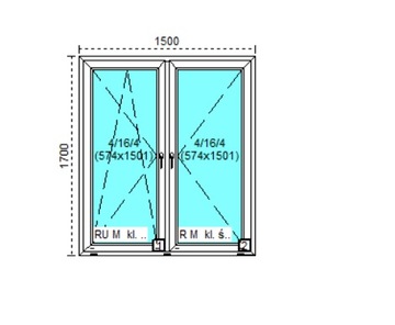 Tanie okno PCV RU+R Białe 150x170