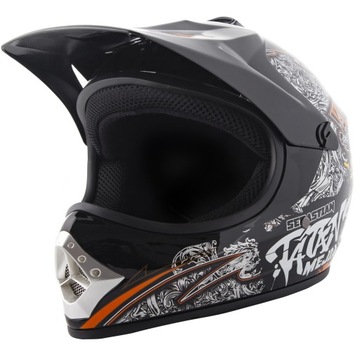 KASK CROSSOWY DZIECIĘCY NA ENDURO CROSS QUAD ATV ROWER BMX HULAJNOGĘ M