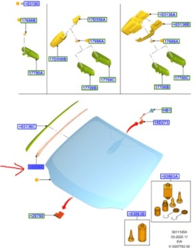НАКЛАДКА ЛЕВОГО ВЕТРОВОГО СТЕКЛА FORD FOCUS MK3 /FL _ 2002778 _ BM51-A03179-AC
