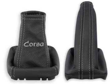 OPEL CORSA C KOMPLET MIESZKÓW CZARNA SKÓRA HAFT SZARY