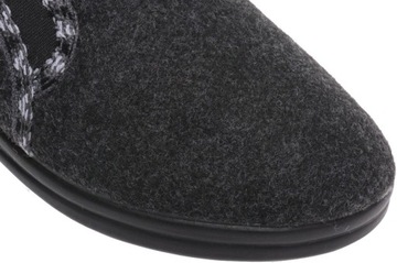 CIEPŁE KAPCIE BAMBOSZE WEŁNIANE OCIEPLANE grafit 43