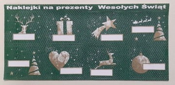 Naklejki świąteczne na prezenty samoprzylepne .