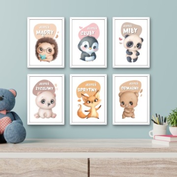 НАБОР КАРТИН ДЛЯ ДЕТСКОЙ КОМНАТЫ, 6X ПОСТЕРЫ А4