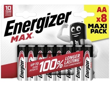 8x bateria alkaliczna ENERGIZER MAX AA LR6 1,5V