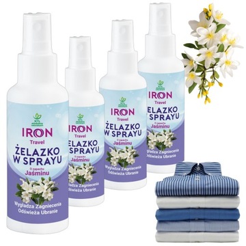 4X IRON Żelazko w Sprayu Płyn Ułatwiający Prasowanie Wygładza Zagniecenia