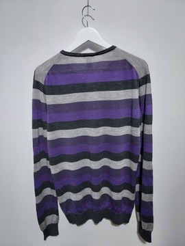 H&M sweter v-neck 100% merynos merino XL wada