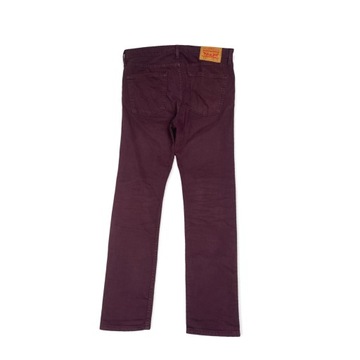 Bordowe spodnie Jeansy damskie LEVIS 510 L30