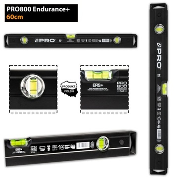 POZIOMICA PRO 800 ENDURANCE 60CM POZIOMNICA POLSKA FREZOWANA ALU ERS+