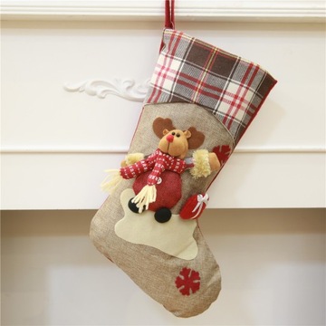 Подарочный пакет, рождественские чулки, старик, снеговик, узор