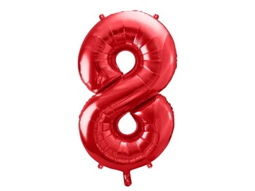 Balon Cyfra 8 Czerwona - 86 cm