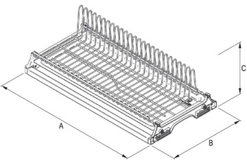 Сушилка для посуды одноуровневая 40 CHROME CRUISE