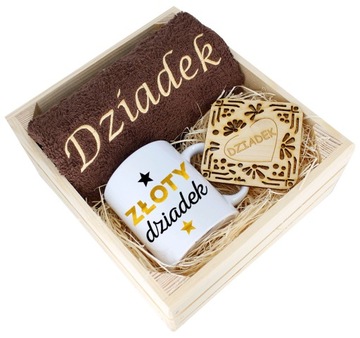 SUPER PREZENT DLA DZIADKA RĘCZNIK + KUBEK SKRZYNKA
