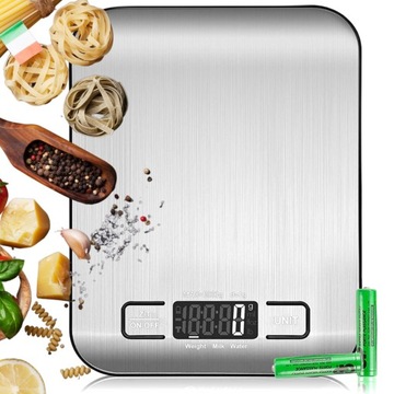 PRECYZYJNA WAGA KUCHENNA ELEKTRONICZNA 10 Kg / 1g WYŚWIETLACZ LCD BATERIE