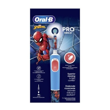 Elektryczna szczoteczka do zębów Oral-B Vitality PRO Kids Spiderman, niebie