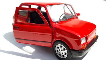 FIAT 126 MALUCH ЧЕРВОНИЙ МЕТАЛІЧНИЙ МОДЕЛЬ WELLY 1:34  фото 9