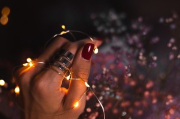 LAMPKI DRUCIKI 100 LED NA BATERIE BIAŁE CIEPŁE 10m ŚWIATEŁKA na CHOINKĘ
